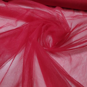 Głęboko czerwona siatka Power Mesh 2 Way Stretch Spandex Power Mesh Materiał na stroje kąpielowe, stroje taneczne, podszewka sukienki, tkanina rzemieślnicza na metry