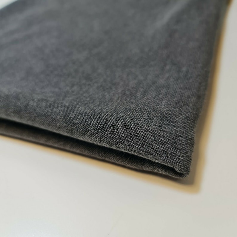 Plain Grey Viscose Lycra Knitted Jersey Stretch Fabric Material 58