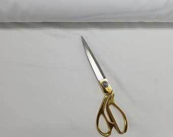100% Cotton Calico 60SQ Plain Crafting Medium Weight Premium Quality Fabric 58" (White)