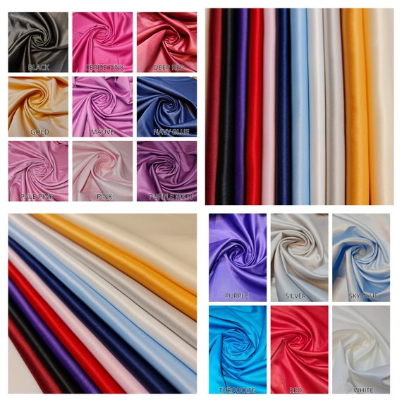 EU Fabrics, Tessuto In Poliestere Satinato Duchessa, Materiale In Raso - Foto 4