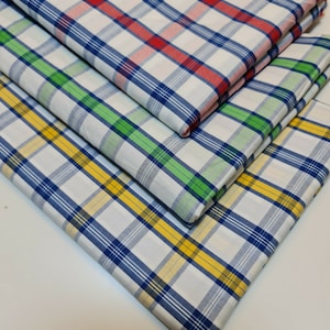 100% Cotton Tartan Check Plaid Fabric Dress Craft Costume Quilting Material 58&quot; Meter