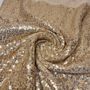 Gold Pailletten Stoff funkelnd glänzend Bling Kleid Handwerk drapieren Tischdecke Material 128 cm