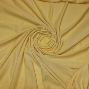 Yellow Soft Plain Colour Cotton Jersey Stretch Knit T Shirt Baby Grow Dress Fabric 58&quot;