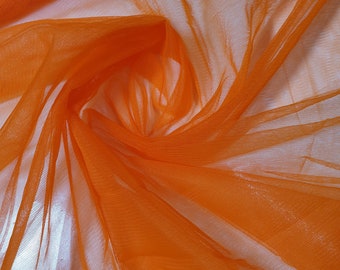 Malla elástica bidireccional de elastano naranja para trajes de baño, baile, vestidos, forro y manualidades por metro.