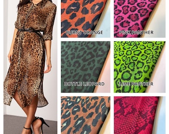 Sheer Chiffon Crepe Paisley Leopard Floral Polka Fabric Dress Drape Craft Material 58" / 44" By The Meter