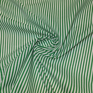 Emerald Green Candy Stripe Polycotton Fabric Striped Lines Material Poly Cotton Dress Craft Quilting Material By the Meter 44&quot;