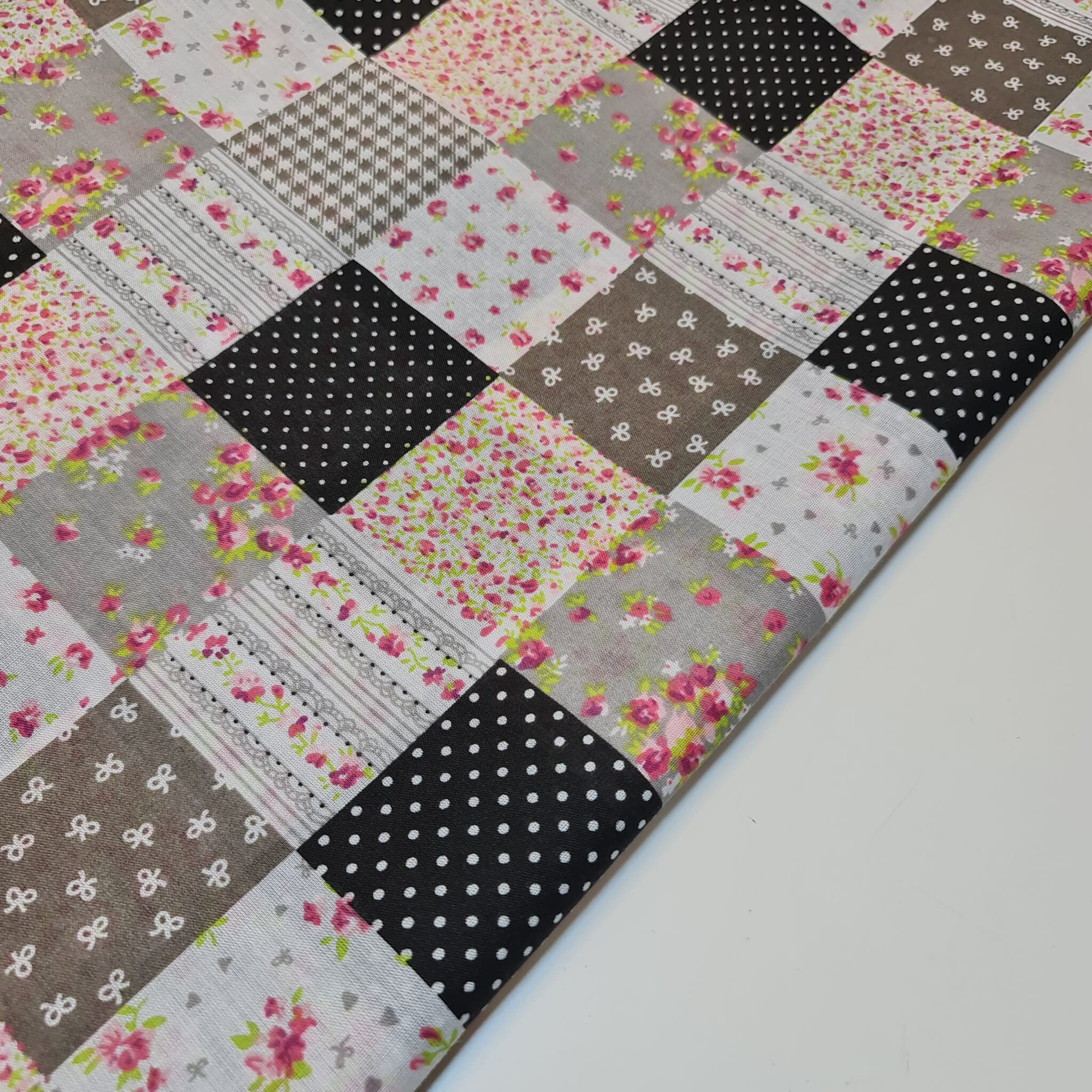 Floral Gingham Spotted Patchwork Printed Poly Cotton Fabric Etsy UK