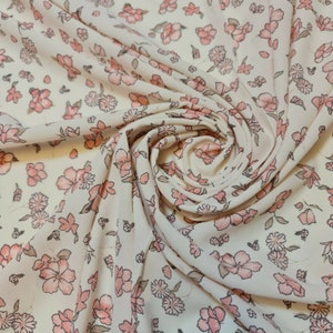 Ivory Butterfly Floral Chiffon Sheer Material Dress Drape Craft Fabric 58&quot; By The Meter