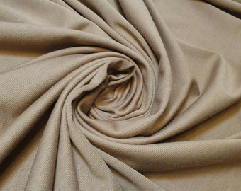Taupe Plain Viscose 4 Way Stretch Rayon Spandex Jersey Dress Fabric 58"