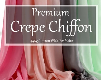 Stock Clearance Crepe Chiffon Sheer Fabric Wedding Dress Arch Craft Drape Material By The Meter 44&quot;