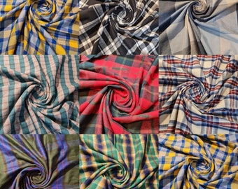 Brushed Cotton Fabric Winceyette 100% Cotton Flannel Tartan Dress Craft