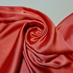 Dark Peach New Silky Charmeuse Satin Lightweight Bridal Dress Drape Décor Fabric 58&quot;