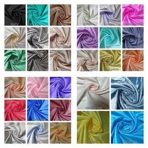 May include: A chart of 25 different colours of fabric swatches. Each swatch is a close-up of a fabric with a swirling pattern. The colours include black, bottle green, bronze, lemon, lilac, magenta pink, cream, dark grey, dusty pink, mauve, mint, navy blue, emerald green, brown, gold, old gold, olive green, orange, peach, pink, purple, red, royal blue, rust, silver grey, sky, sunset orange, yellow, and turquoise.