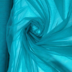 Jade Green Power Mesh Net 2 Way Stretch Spandex Power Mesh Material for Swimwear Dance Wear Dress Lining Craft Fabric By The Meter