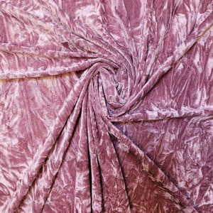 Premium-Qualität Marmor Crushed Samt Mittelgewicht Stretch Stoff Material 58 &quot;(Mauve)