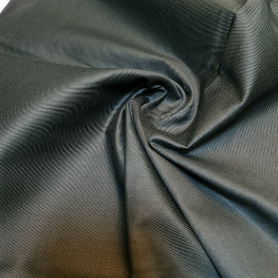 Tissu Satin uni de couleur noir brillant - AM-1-Sat-uni-noir