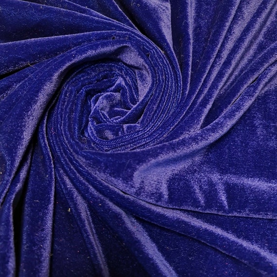 ROYAL BLUE Triple 3 Crown Velvet Material Dress Craft Drape Quilting Fabric  44