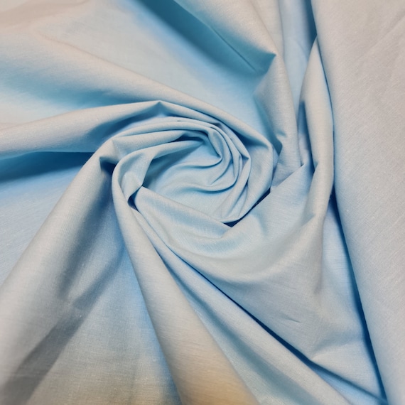 Ice Blue Plain 100% Cotton Fabric Dress Craft Quilting Lining Material By  Metre 44 Inch Wide