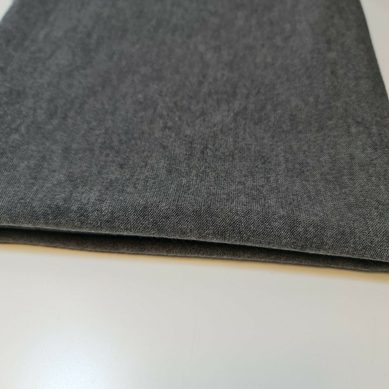 Plain Grey Viscose Lycra Knitted Jersey Stretch Fabric Material 58