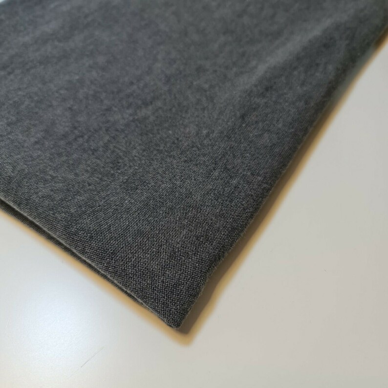 Plain Grey Viscose Lycra Knitted Jersey Stretch Fabric Material 58
