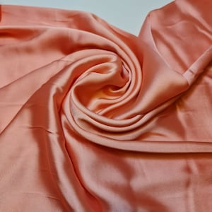 New Silky Charmeuse Satin Lightweight Bridal Dress Drape Décor Fabric 58&quot; (Light Peach)