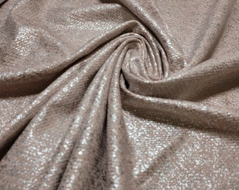 Soft Pink Waffle Viscose Foil Print Stretch Dress Craft Fabric 58" By Meter