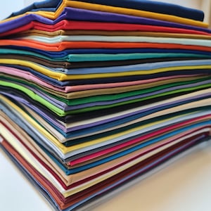 Clearance Polycotton Fabric by Meter – Solid Plain Dyed Craft Material 45&quot;/112cm Wide | Dressmaking, Quilting, Sewing