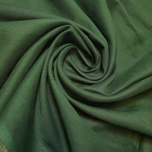 100% Cotton Voile Rubia Cambric Mercerised Plain Craft Dress Lining Fabric 44" (Bottle Green)