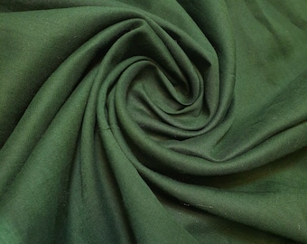 Buy Bottle Green 100% Cotton Voile Fabric Rubia Cambric