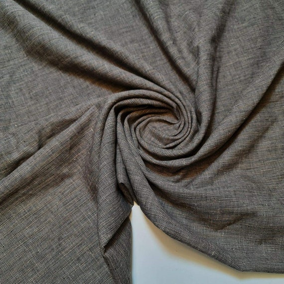 Egyptian Linen Herringbone Grey Brown Weave - Etsy