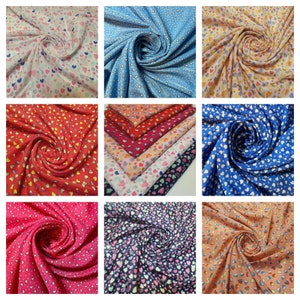 Love Heart Crepe Fabric Valentine Dress Drape Kids Craft Material 58&quot; By Meter