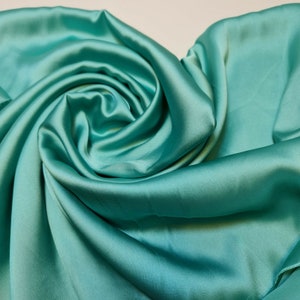 Novo vestido de noiva leve de cetim charmeuse sedoso tecido de decoração 58&quot; (ciano)