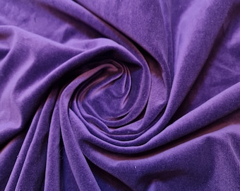 Purple 100% Cotton Velvet Fabric Costume Dress Craft Upholstery Material 44"