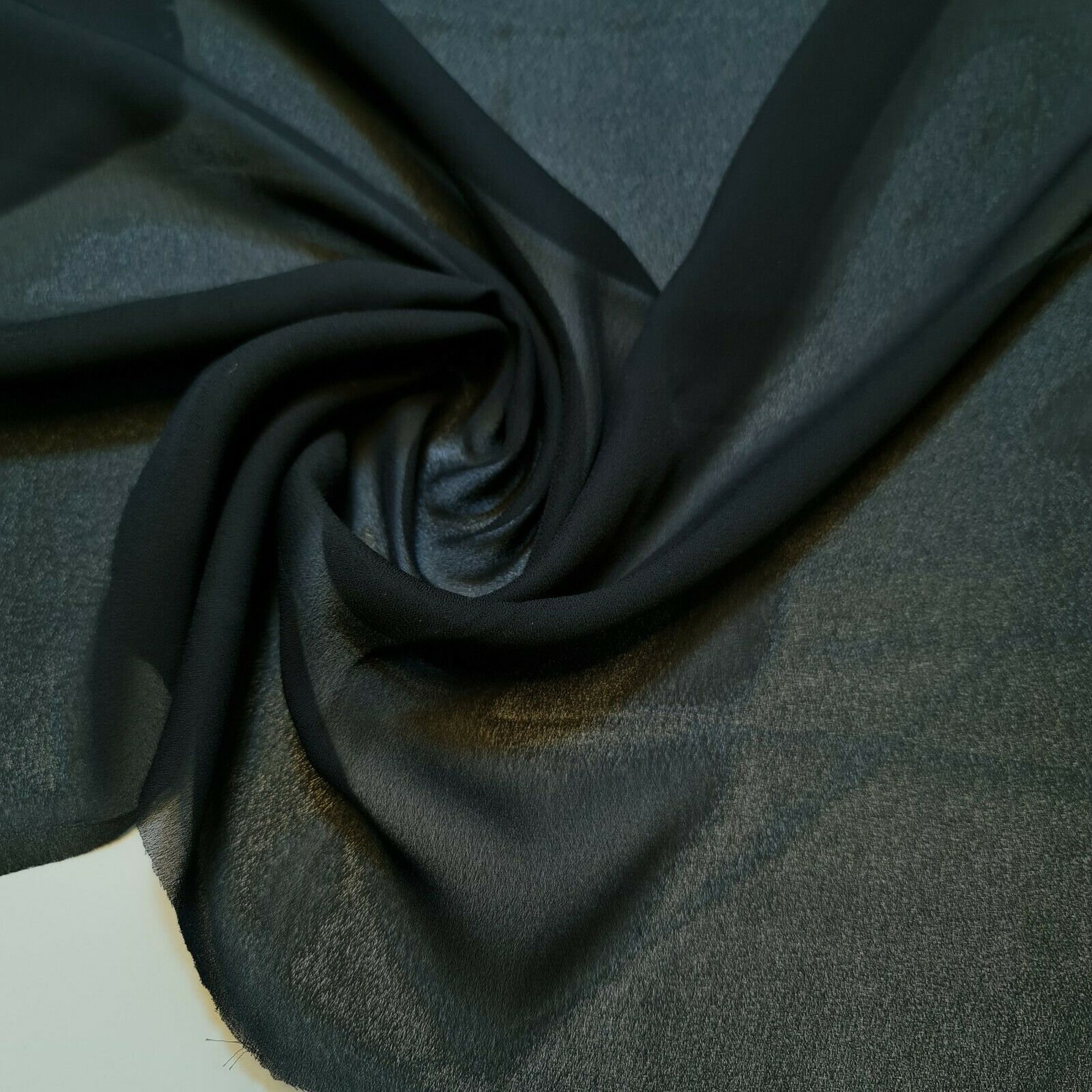 Black Plain Crepe Chiffon Drape Dress Crafts Fabric 58 - Etsy