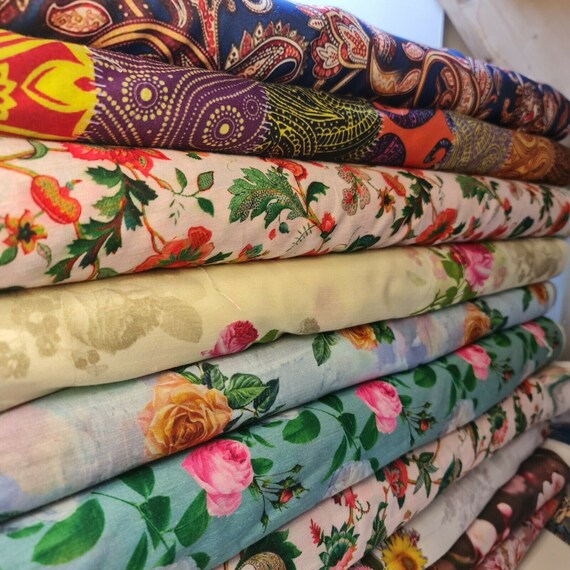 poly cotton dress fabric Floral Rose Soft Lawn Digital Print Craft Dress Material Polycotton Dress  Craft Quilting Fabric 44