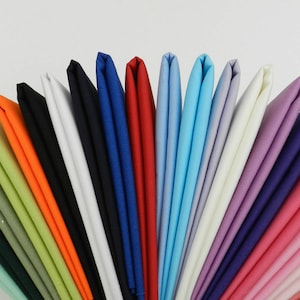 LIQUIDACIÓN Tejido batista 100 % algodón liso, más de 50 colores, para acolchar, retazos, forros, 44&quot; por metro