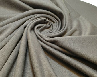 Silver Grey Plain Viscose 4 Way Stretch Rayon Spandex Jersey Dress Fabric 58"