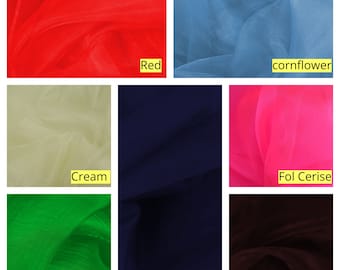 Sheer Organza Fabric Voile Drape Curtain 60+ Colours Wedding Fabric 58" / 150cm Organdie By Meter