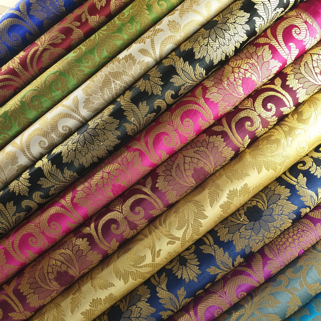 Multi Panel Gold Metallic Indian Banarasi Brocade Fabric 44 by the ...