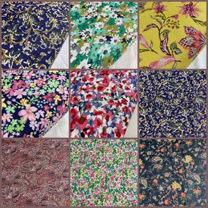 Floral Cotton Poplin Fabric Rose & Hubble Roses Ditsy Flower Material 58&quot; Meter