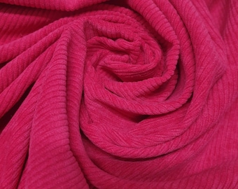 Tissu d'ameublement en velours côtelé velours tissé italien 100 % coton ROUGE Couture 58 po.