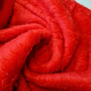 Rot Kunstpelz Stoff Weich Flor Kleid Handwerk Quilten Material Meter 58 &quot;