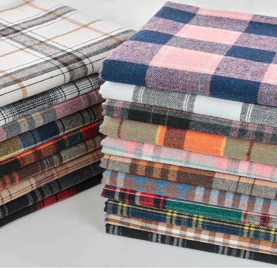 Brushed 100% Cotton Flannel Material Winceyette Tartan Dress Craft Quilting Fabric 58" By The Meter