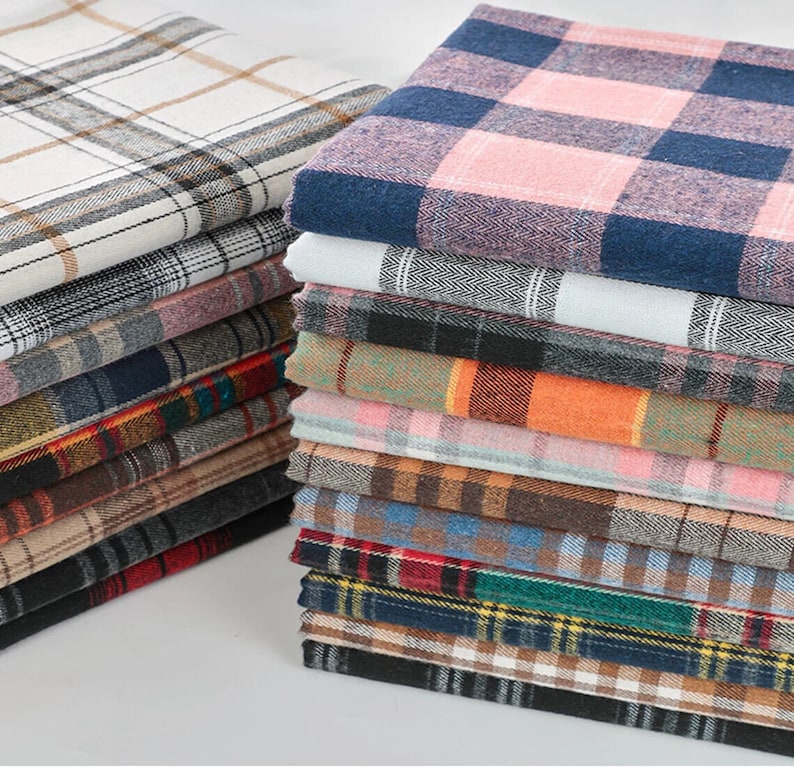 Brushed 100% Cotton Flannel Material Winceyette Tartan Dress Craft Quilting Fabric 58" By The Meter image 1
