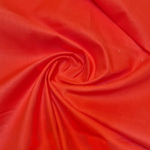 Red 100% Cotton Voile Fabric - Rubia Cambric Mercerized Plain for Craft, Dress, & Lining - 44&quot; Wide, Soft, Breathable Sewing Material