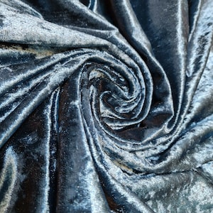 Plain Velvet Fabric Premium Crushed Stretch Dress Craft Wedding Material 60&quot; (Teal)