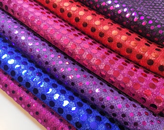 Tela de nailon brillante con lentejuelas para disfraz, metálica, 112 cm por metro