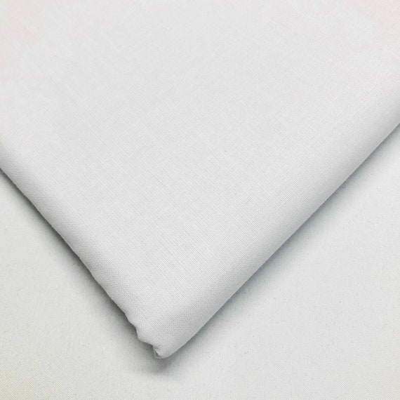 100% Pure Cotton Material White Solid Plain Coloured Craft Dress Quilting  Fabric 112cm wide