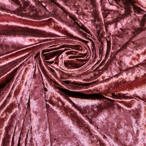 Plain Velvet Fabric Premium Frushed Stretch Dress Craft Wedding Material 60&quot; (Muave)