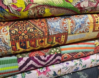 Kantha Batik Cotton Fabric Material Blind Curtain Craft Dress Material 44" Meter - Etsy Kantha Batik Cotton Fabric Material Blind Curtain Craft Dress Material 44" Meter - Etsy
